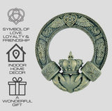 Celtic Claddagh Irish Ring Wall Plaque Home Decoration - Celtic Symbol of Love, Loyalty, Unity and Friendship