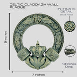 Celtic Claddagh Irish Ring Wall Plaque Home Decoration - Celtic Symbol of Love, Loyalty, Unity and Friendship