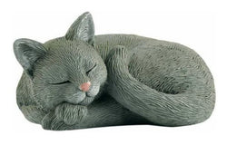 Sleeping Cat Curled Up 3 inch Grey