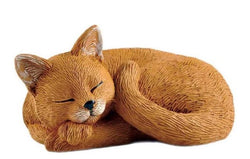 Sleeping Cat Curled Up 3 inch Orange